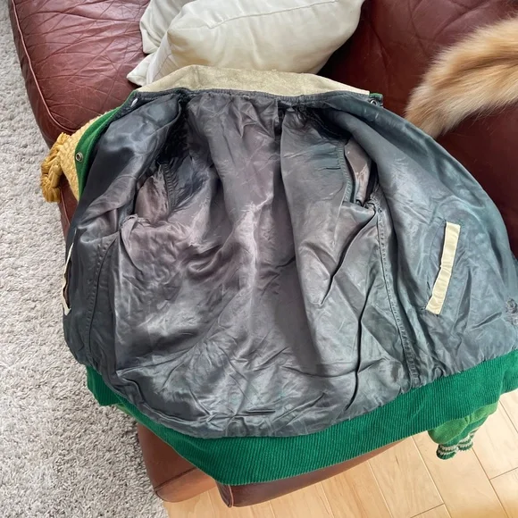 Vintage 1940s Varsity Jacket - Green - XS - Picture 4 of 11